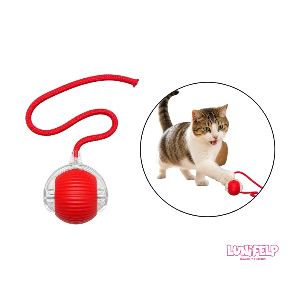 Pelota Interactiva con Vibración y Cuerda para Gatos