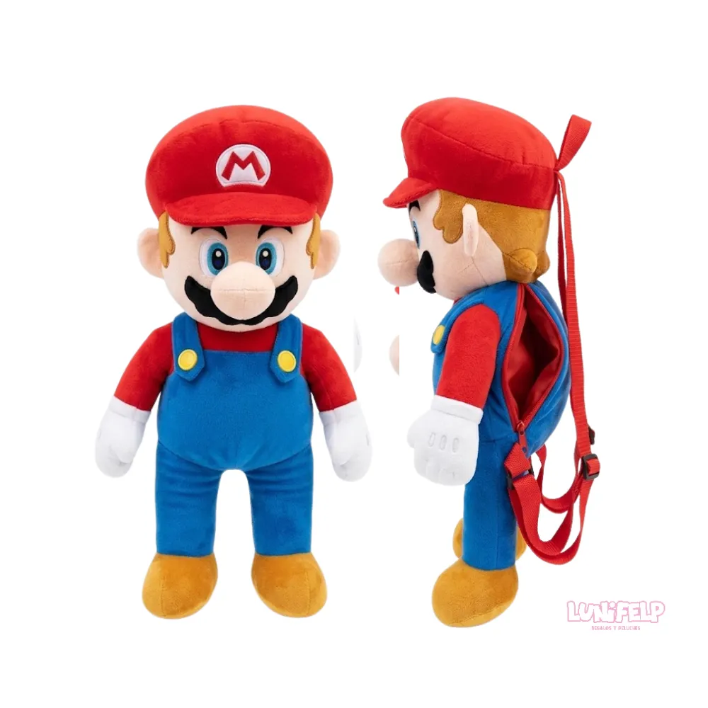 Mochila de Peluche Mario Bros - 44 cm
