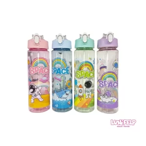 Botilito Infantil Space 600ml con Pitillo y Tapa Antiderrame