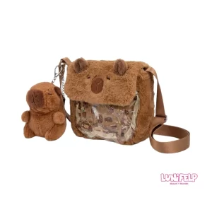 Bolso Bandolera Capibara con Ventana Transparente e Incluye Llavero