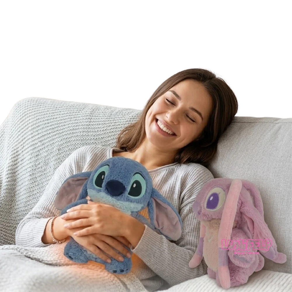 Bolsa Terapéutica de Agua Caliente Peluche Stitch y Ángel - Imagen 2
