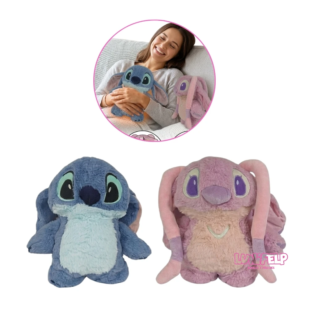 Bolsa Terapéutica de Agua Caliente Peluche Stitch y Ángel - Imagen 5