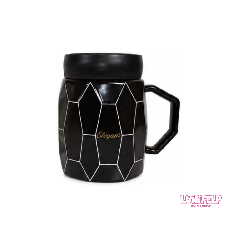 Mug de Cerámica Elegante con Tapa Espejo - Imagen 2