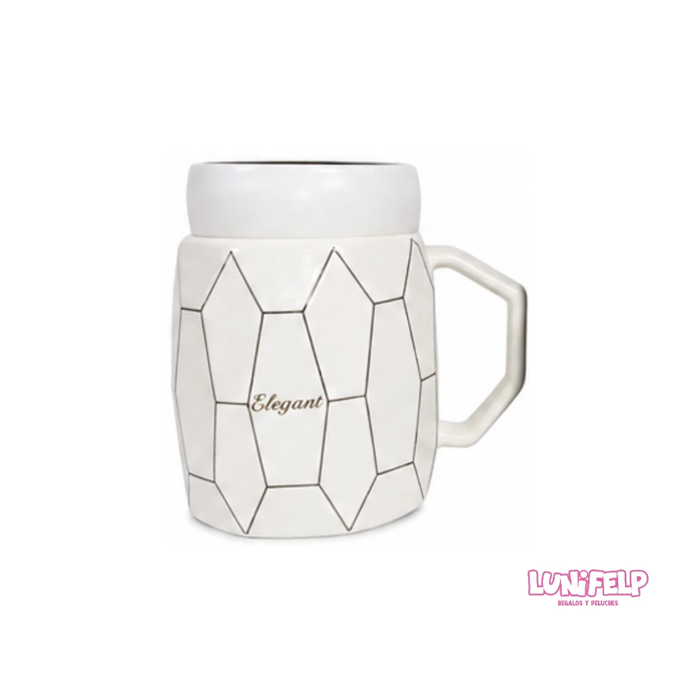 Mug de Cerámica Elegante con Tapa Espejo - Imagen 3