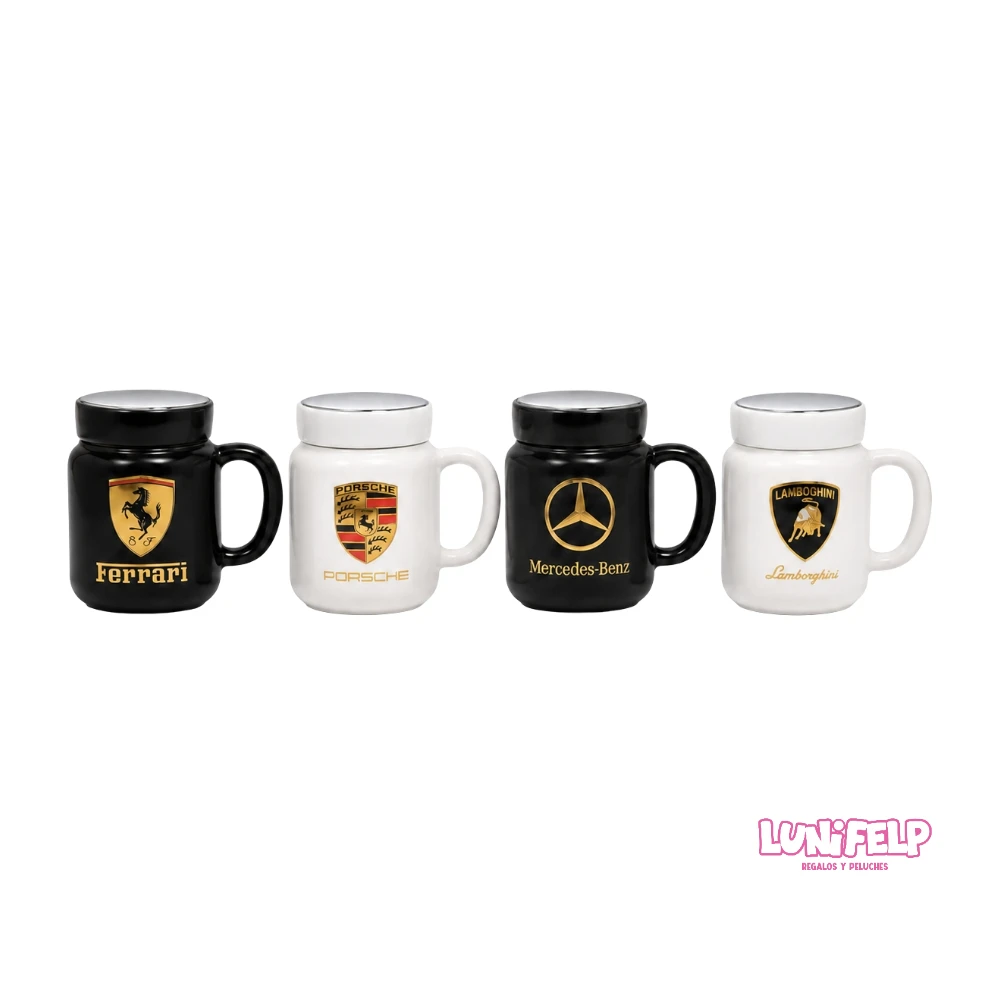 Mug Cerámica Autos de Lujo con Tapa | Taza Coleccionable