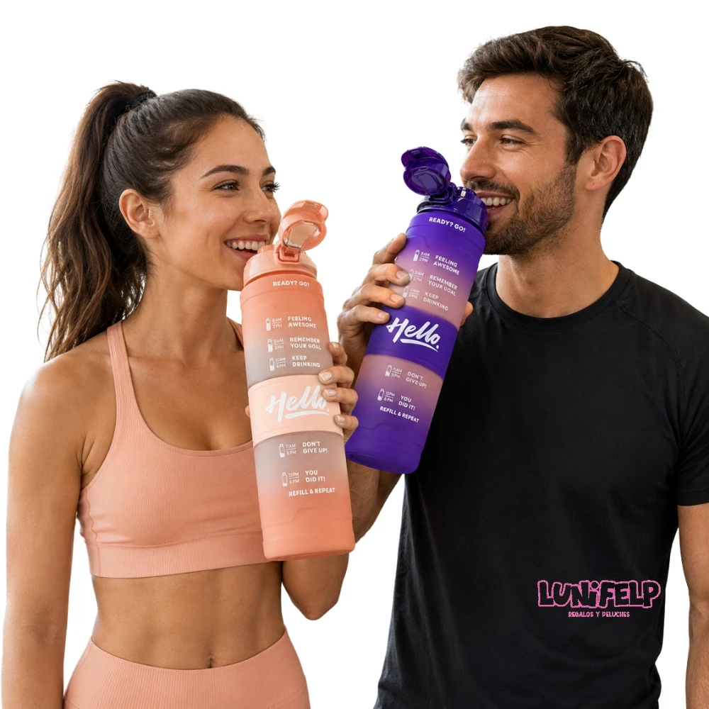 Botella Deportiva Motivacional 1 Litro con Marcador de Tiempo - Imagen 3