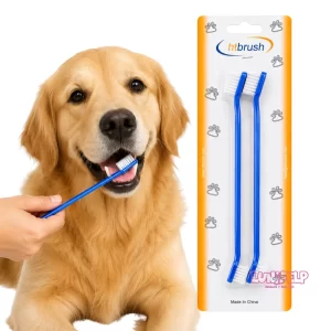 Set x2 Cepillos Dentales Dobles para Mascotas