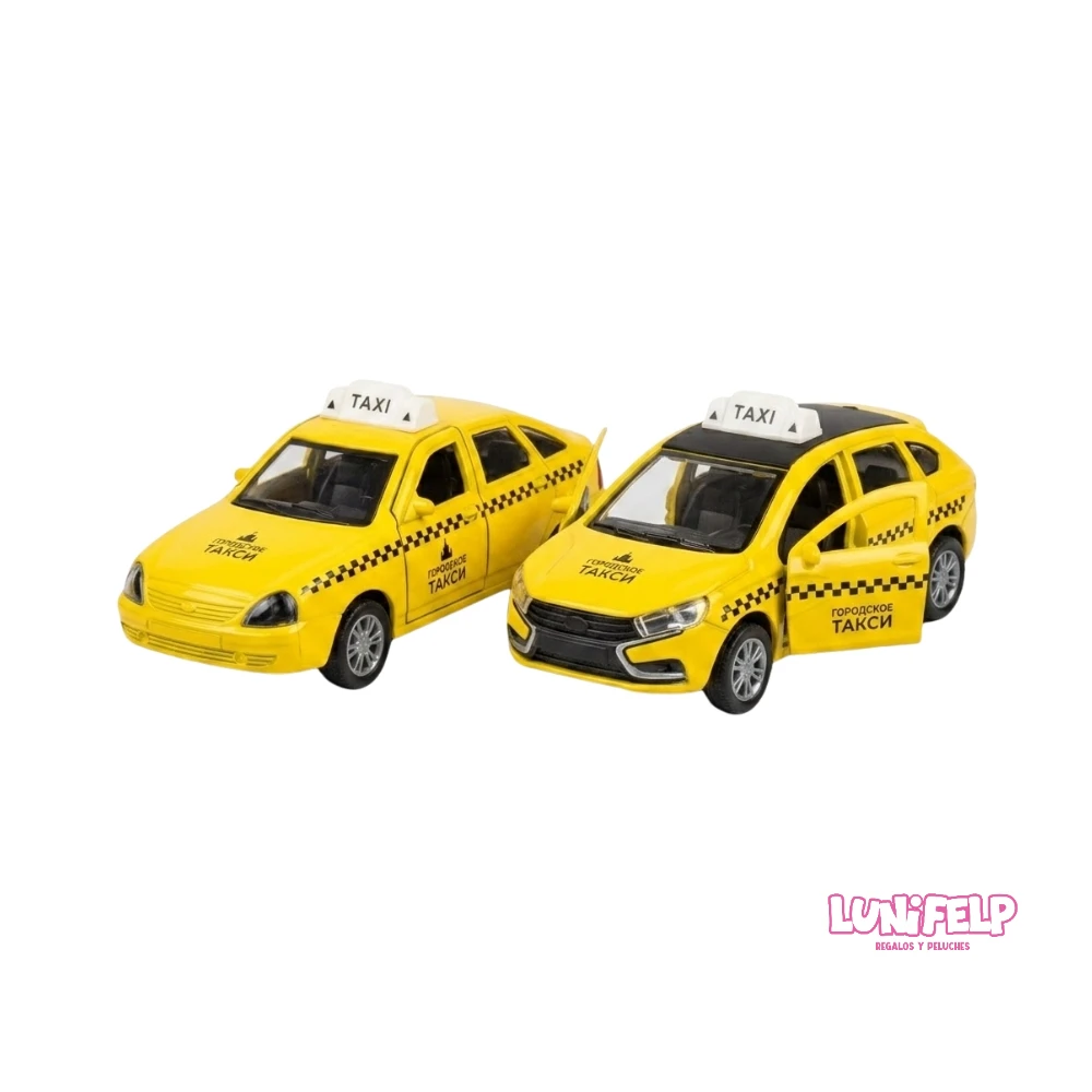 Carro Taxi Amarillo Metálico