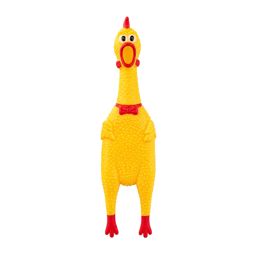 Pollo de Caucho Chillón para Mascotas - 28 cm
