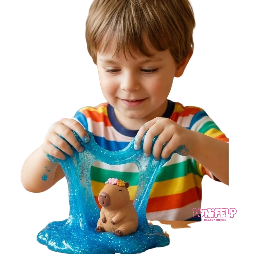 Slime Brillante Crystal Mud con Figura de Capibara - Imagen 4