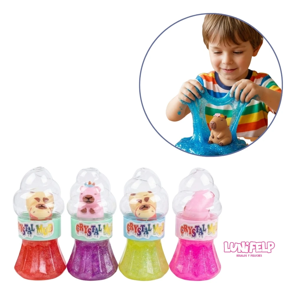 Slime Brillante Crystal Mud con Figura de Capibara - Imagen 3