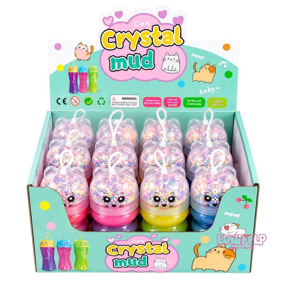 Slime Crystal Mud con Perlas Decorativas y Estuche de Gato - Imagen 2