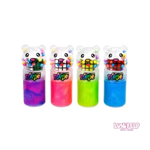 Slime Crystal Mud con Mini Cubo Rubik y Envase de Oso