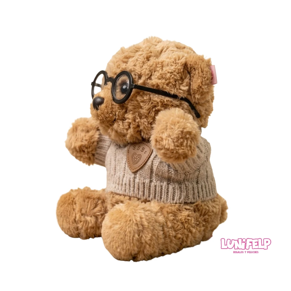 Peluche Oso 22 cm con Suéter y Gafas - Imagen 4
