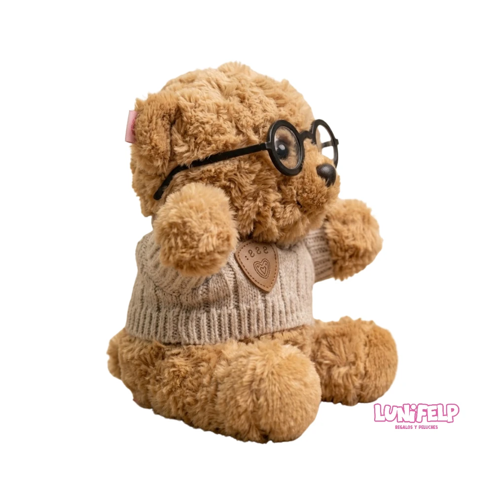 Peluche Oso 22 cm con Suéter y Gafas - Imagen 3