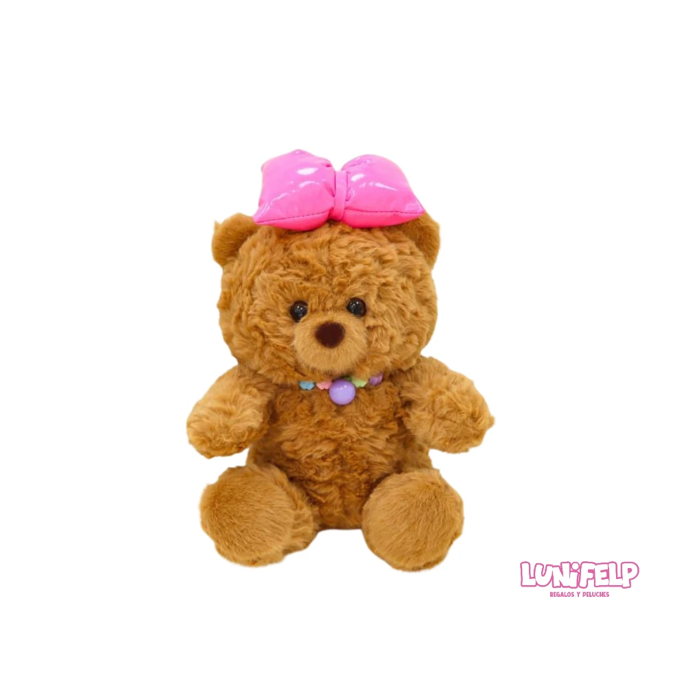 Peluche Oso con Collar Moño 22 cm