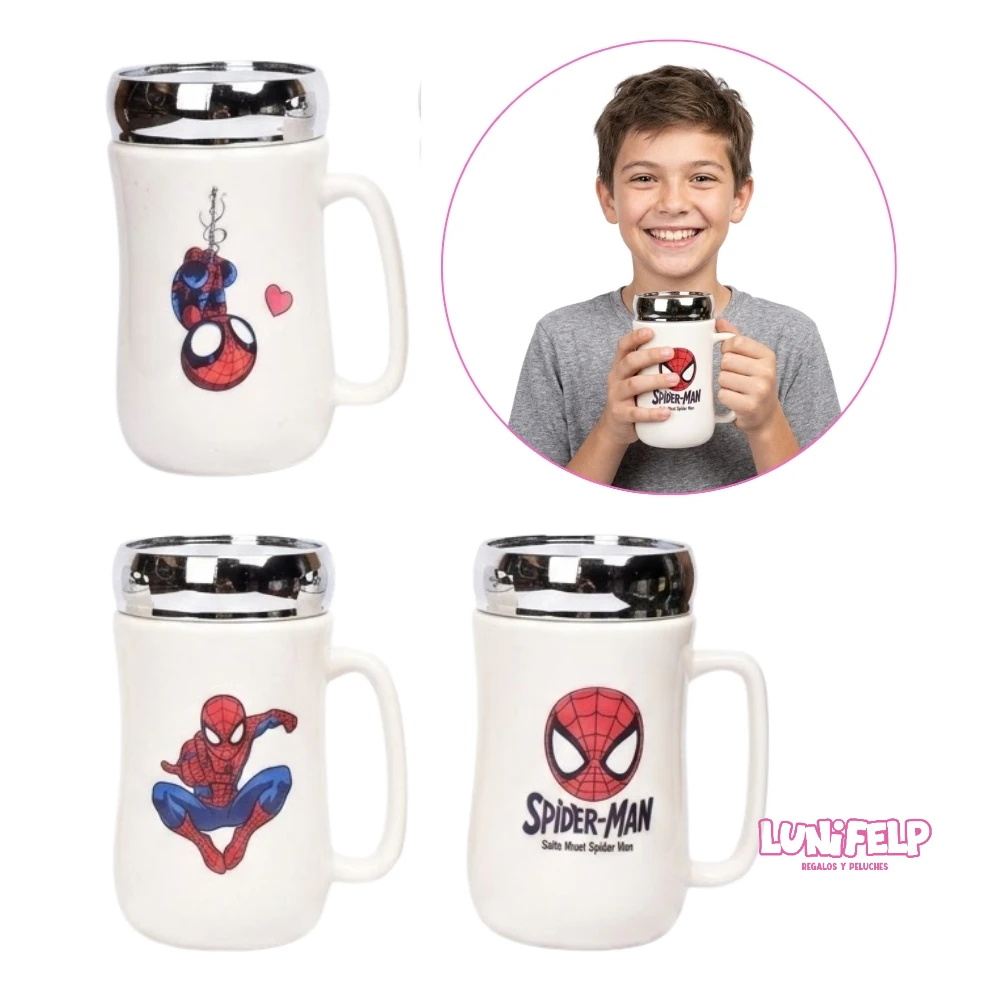 Pocillo cerámico Spider-Man Tapa Espejo - Imagen 2