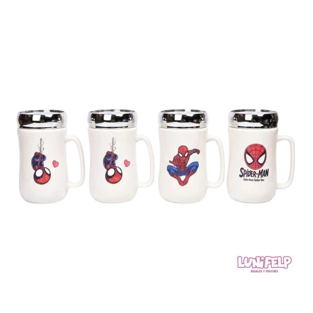Pocillo cerámico Spider-Man Tapa Espejo