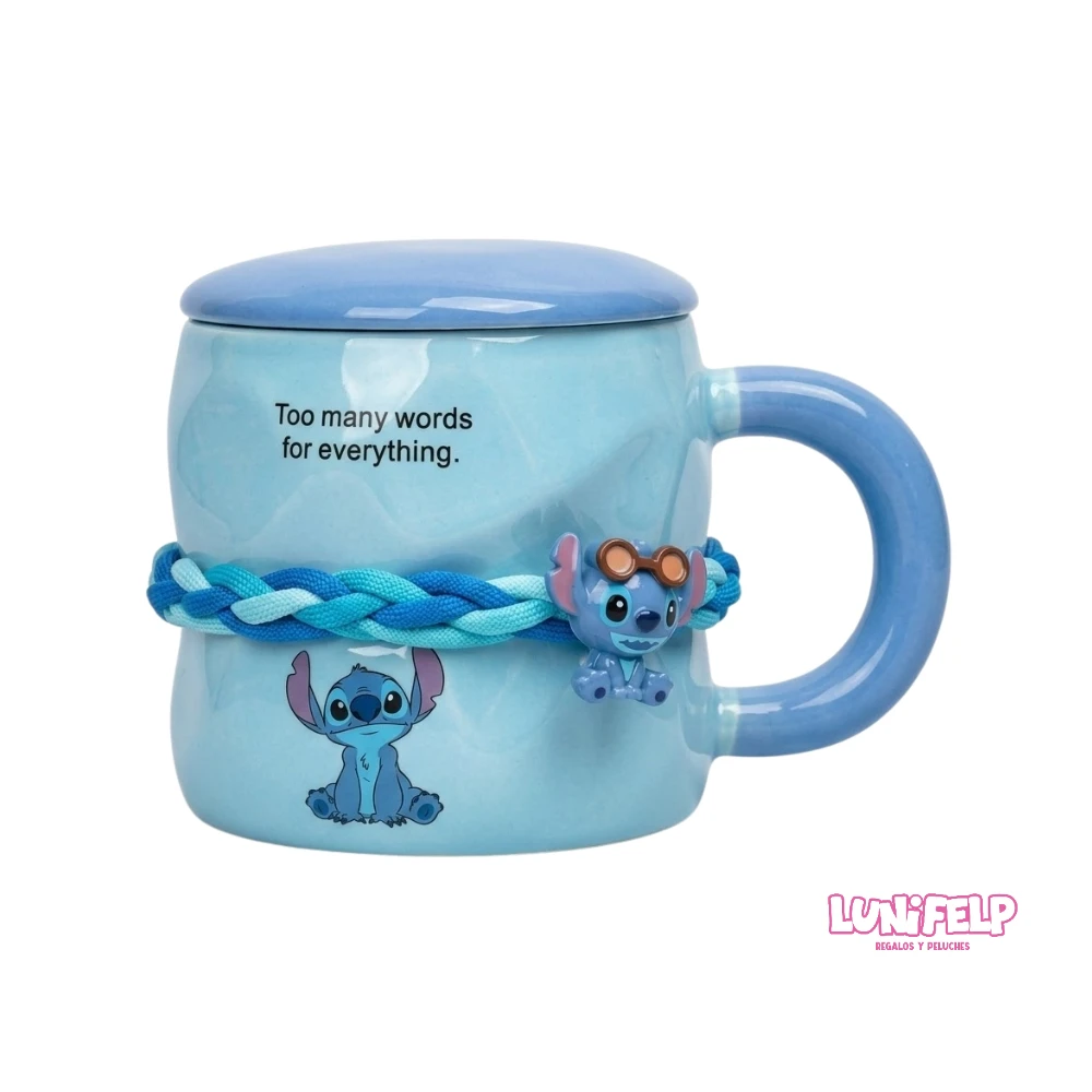 Mug de Cerámica Texturizado Stitch y Angel - Imagen 4