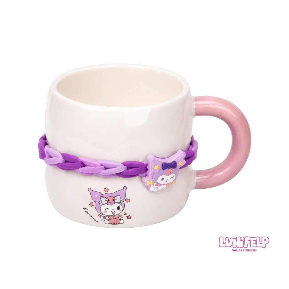 Mug de Cerámica Kuromi Kawaii Texturizado - Imagen 4