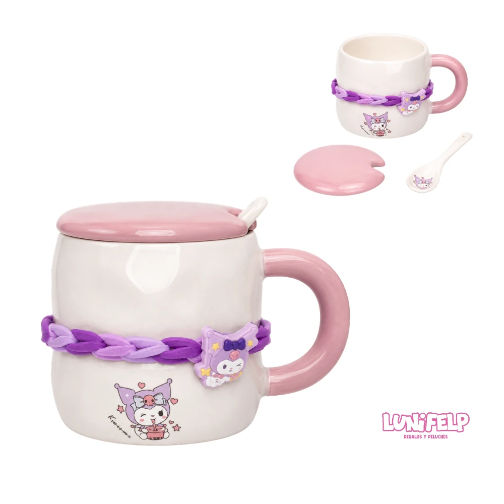 Mug de Cerámica Kuromi Kawaii Texturizado - Imagen 3