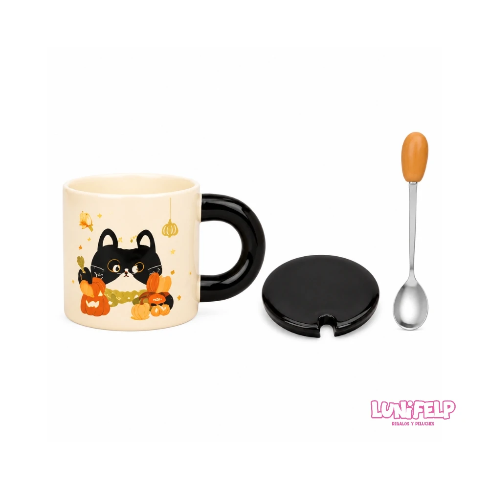 Mug Taza de Cerámica Gatito Panadero Kawaii