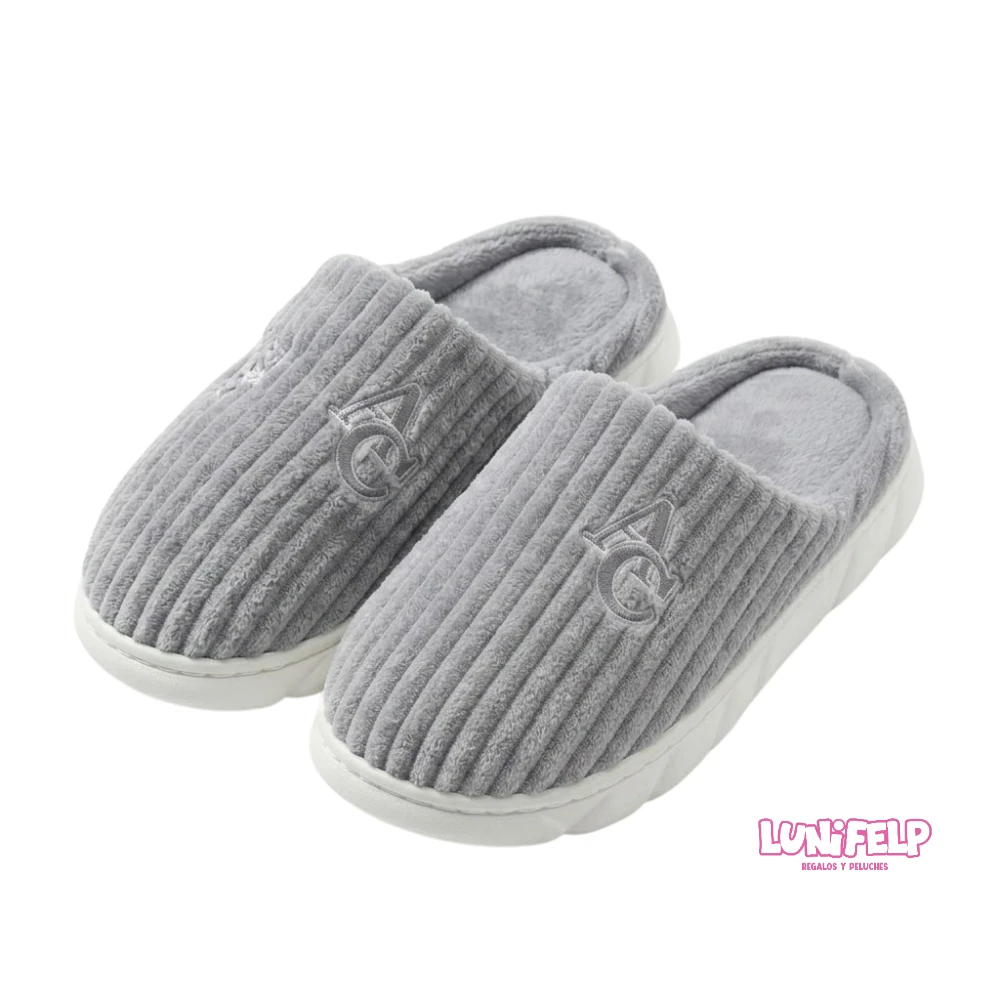 Pantuflas Adulto Gris Cómodas y Suaves