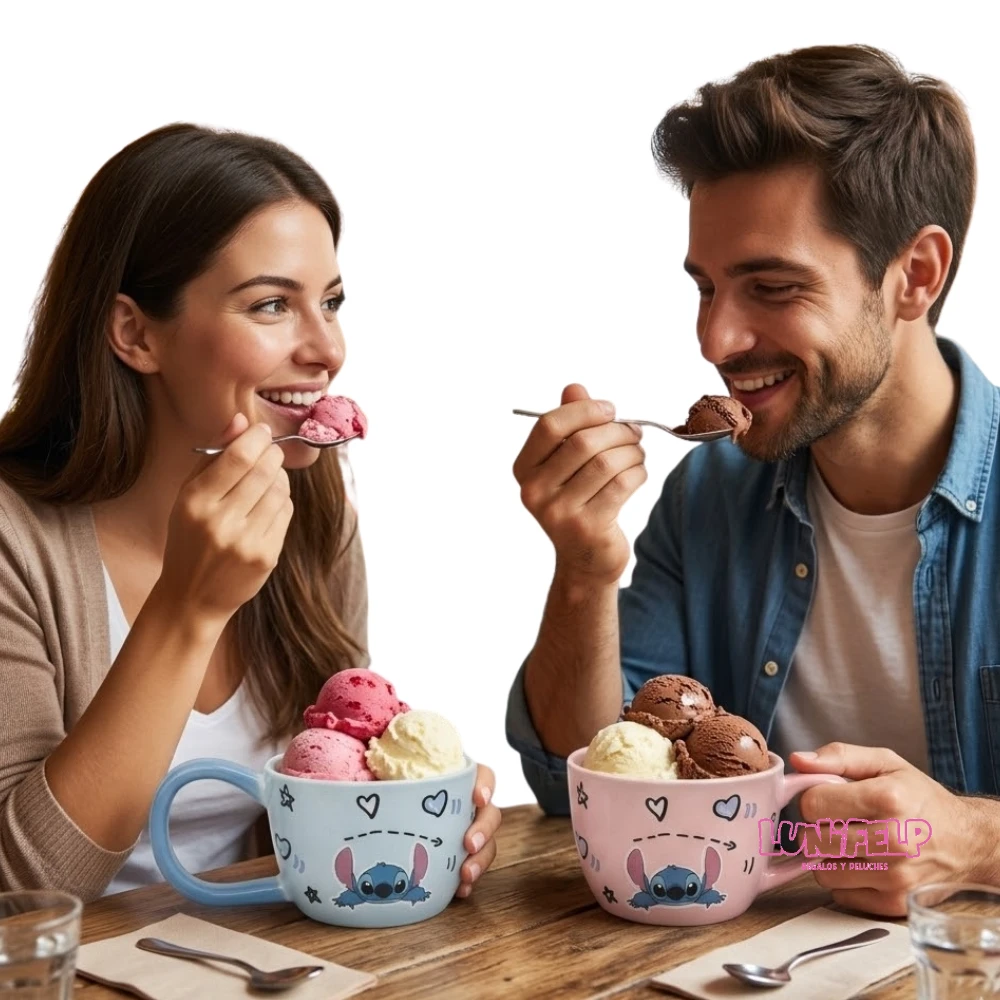 Taza en Ceramica Stitch y Angel - Imagen 5
