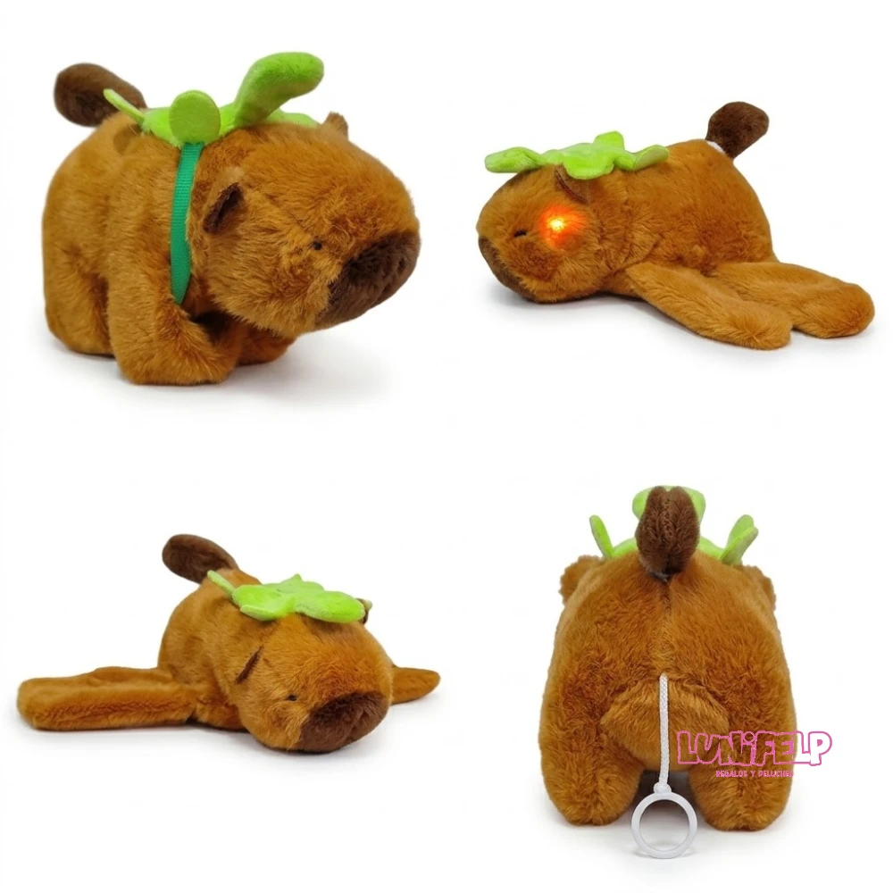 Peluche Capibara Movimiento Luz Sonido Manilla - Imagen 5