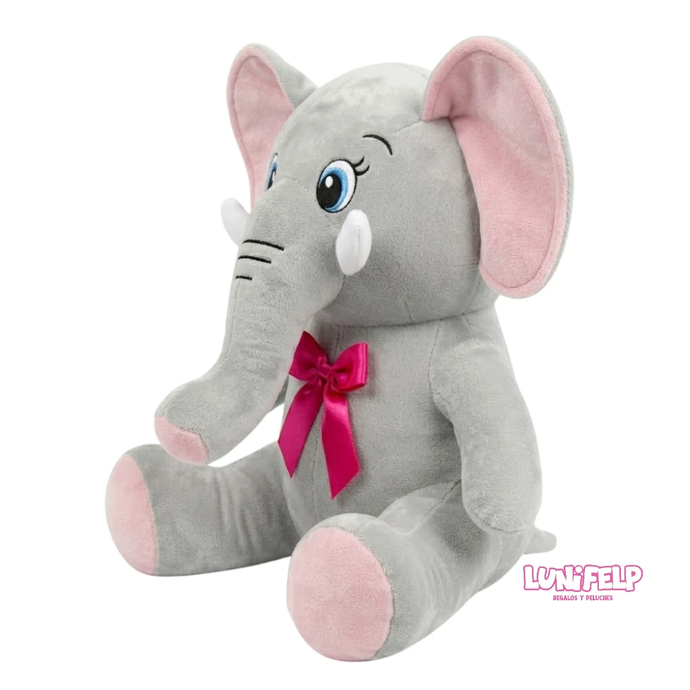 Elefante de Peluche Suave en Algodón Siliconado 30 cm