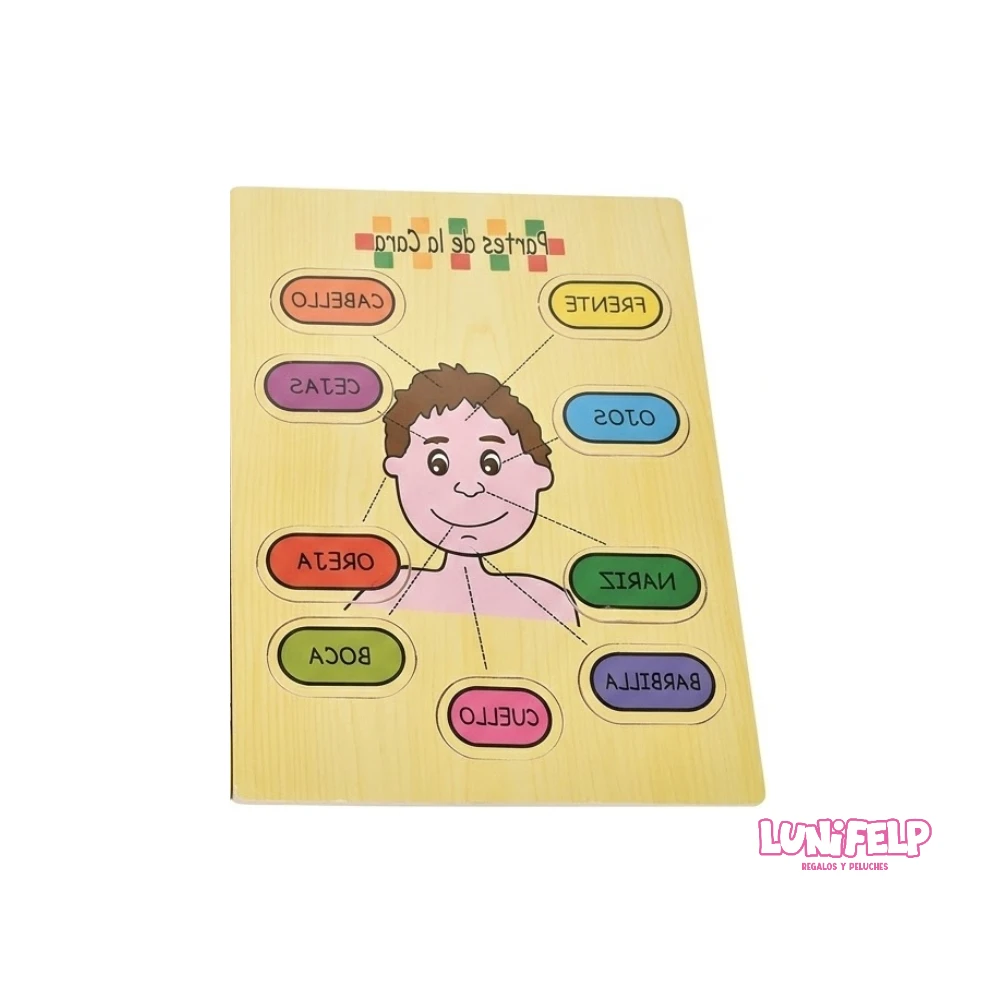 Rompecabezas Educativo de Madera: Partes de la Cara - Imagen 4