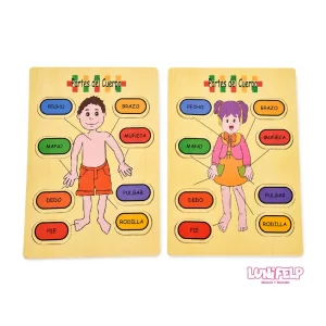 Rompecabezas Educativo de Madera: Partes del Cuerpo Humano