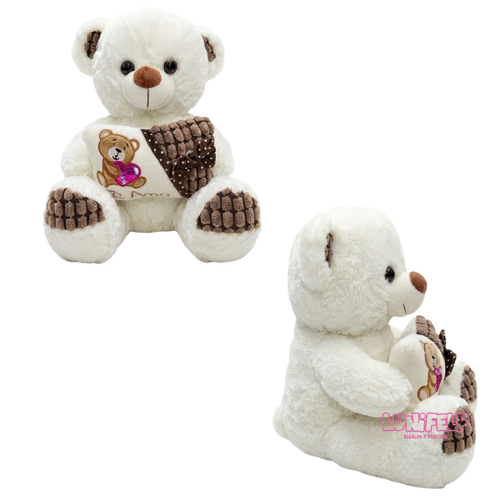 Oso con Almohada y Corazón 30 cm para regalo - Imagen 4