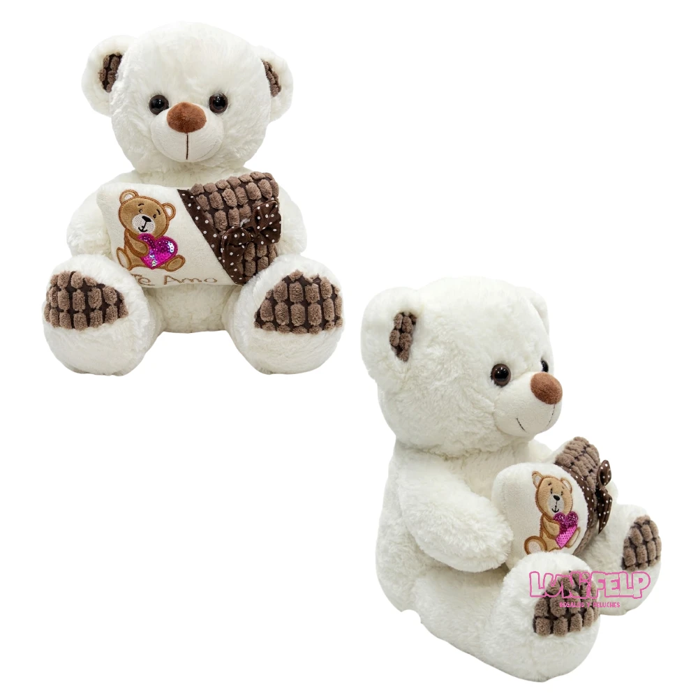 Oso con Almohada y Corazón 30 cm para regalo - Imagen 2