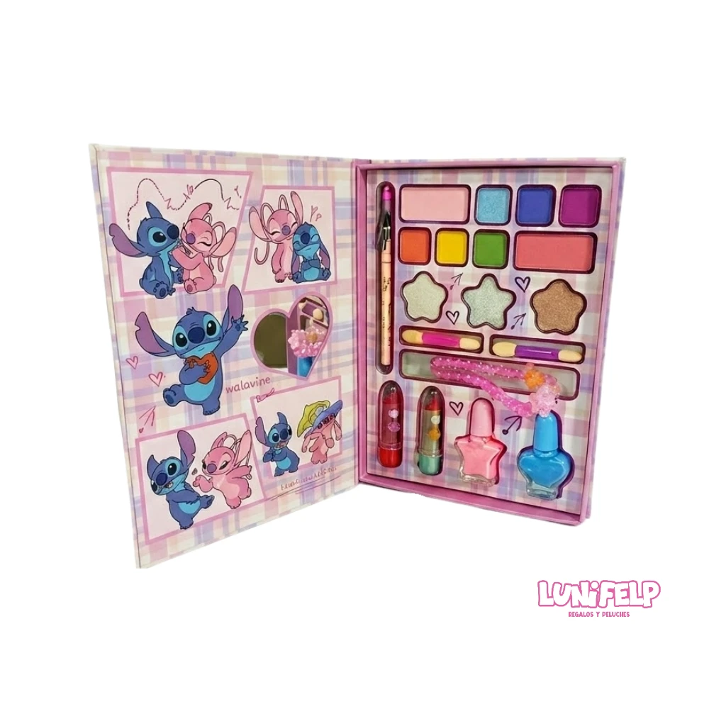Kit de Maquillaje Infantil Stitch y Angel Lavable