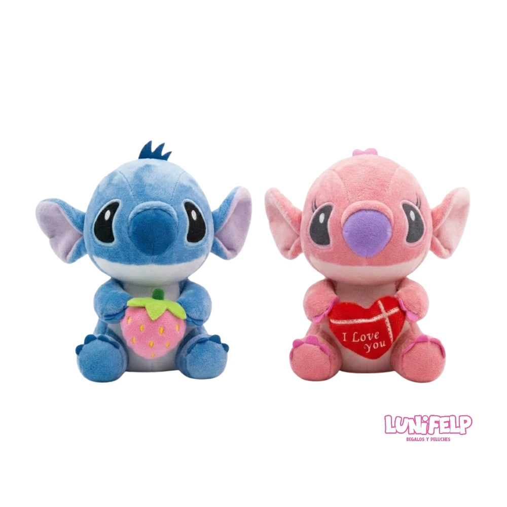 Peluche Romántico de Stitch y Angel (20 cm)