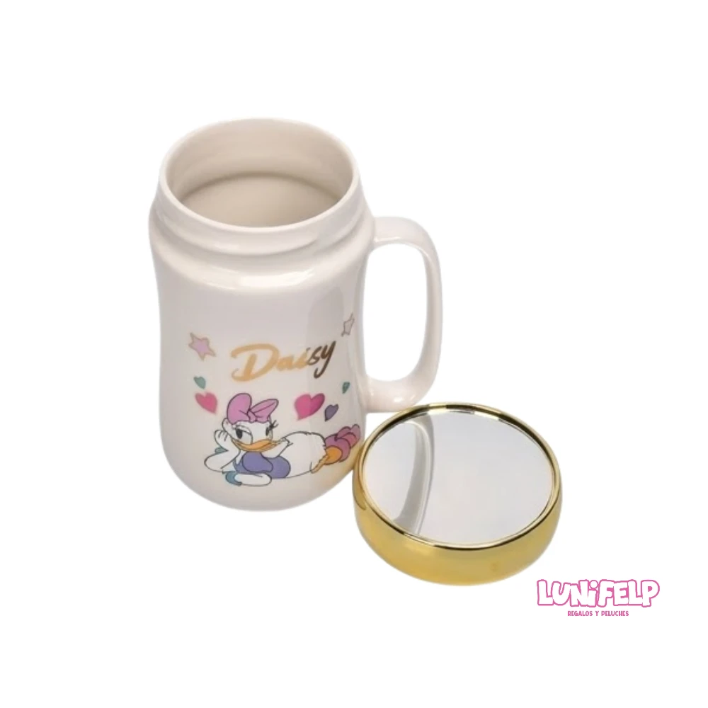 Mug Tapa Espejo Diseño Donald & Daisy - Imagen 4