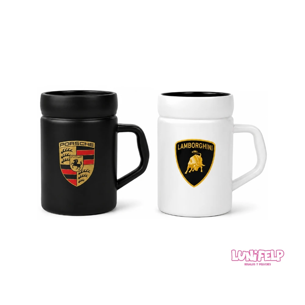 Mug Térmico Automotriz Porsche / Lamborghini con Tapa