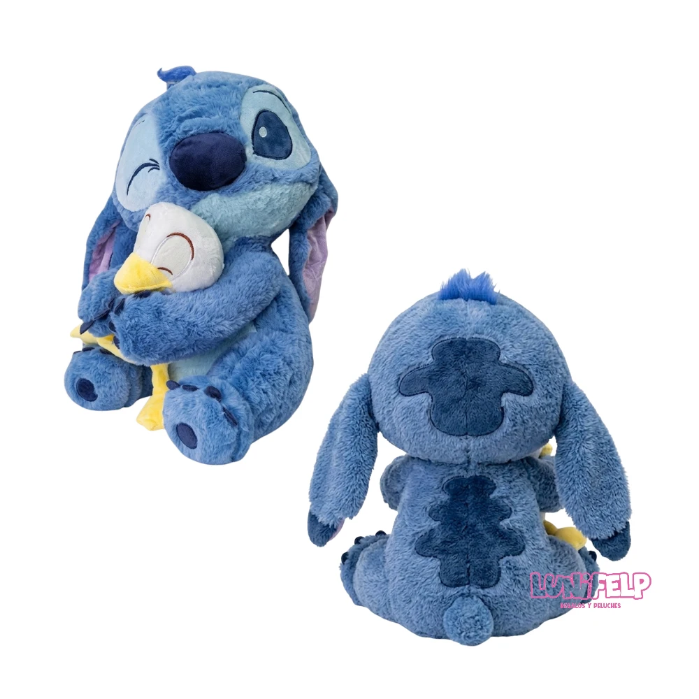 Peluche de Stitch Abrazando Patito (32 cm) - Imagen 2