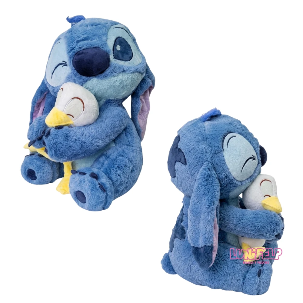 Peluche Stitch con Patito 45 cm Suave y Tierno