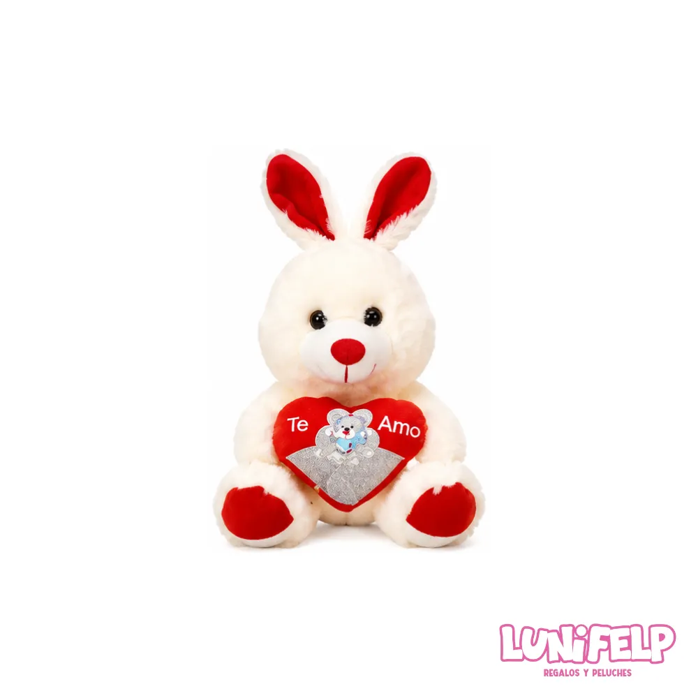 Peluche Romántico con Corazón Brillante 25 cm - Imagen 3