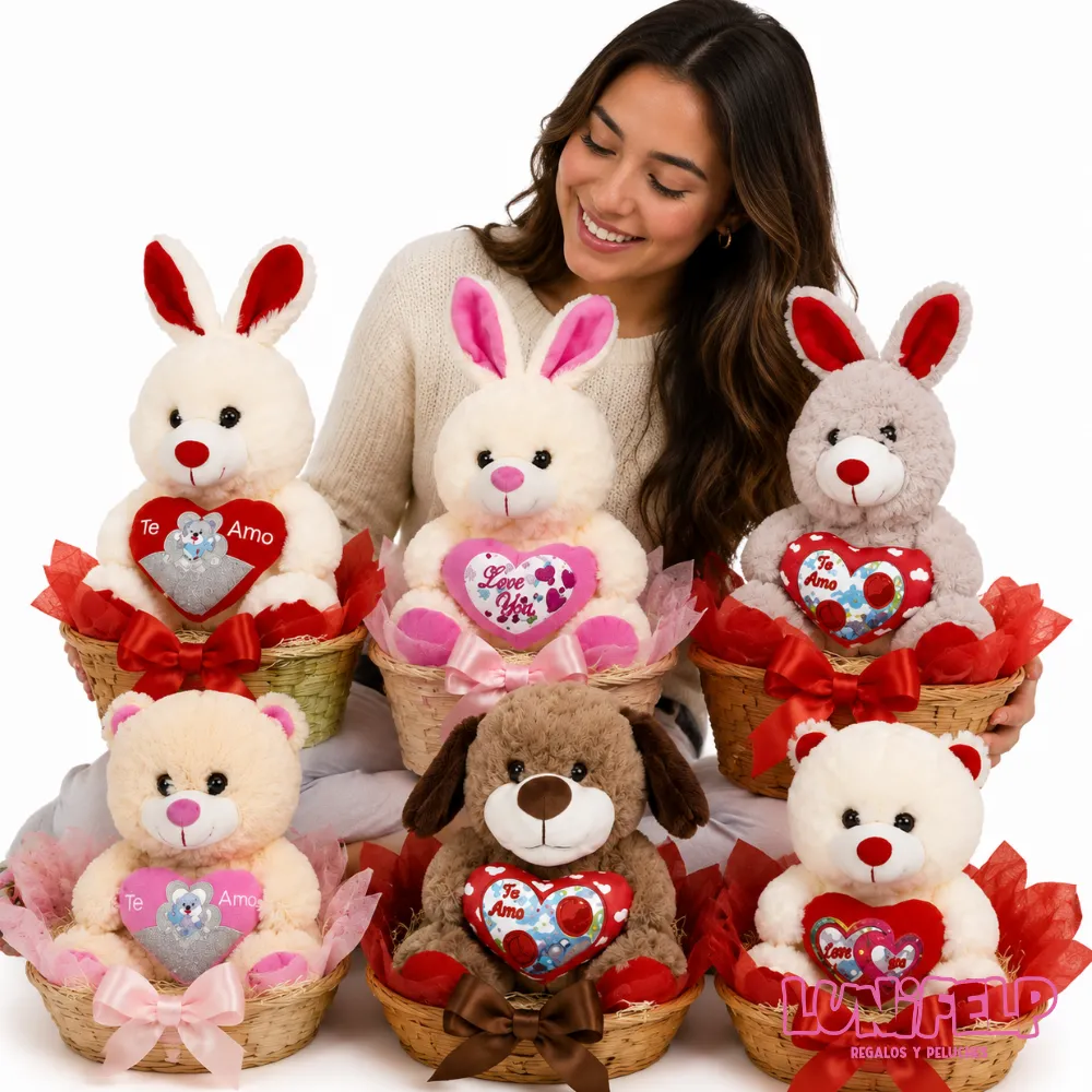 Peluche Romántico con Corazón Brillante 25 cm - Imagen 4
