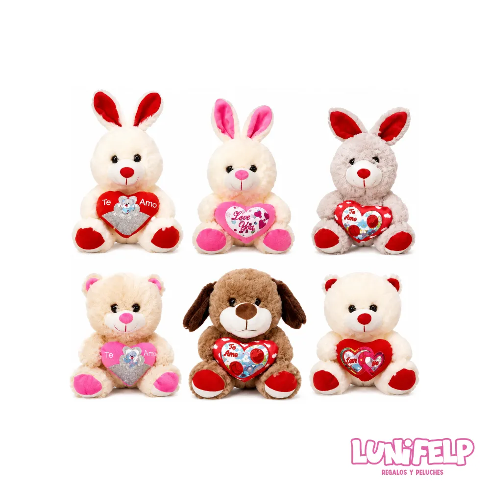 Peluche Romántico con Corazón Brillante 25 cm - Imagen 5