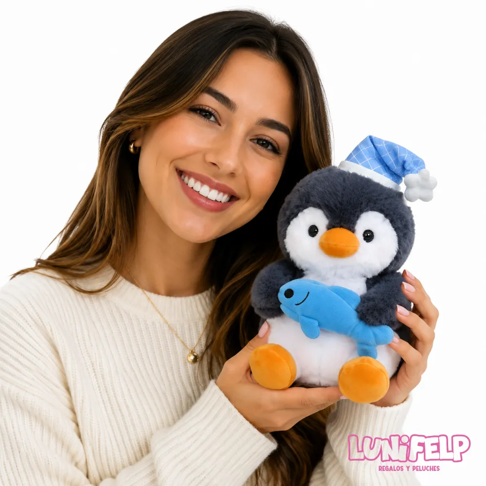 Peluche de Pingüino con Delfín - Suave y Tierno (20 cm) - Imagen 3
