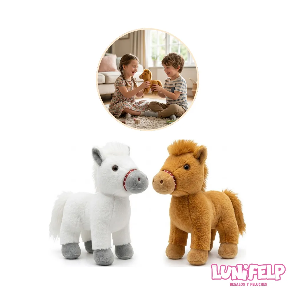 Peluche Caballito Dos Colores 18 cm - Imagen 3