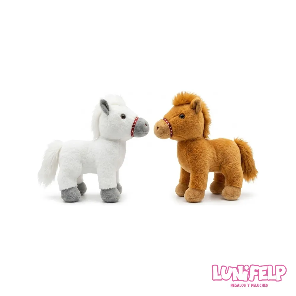 Peluche Caballito Dos Colores 18 cm - Imagen 2