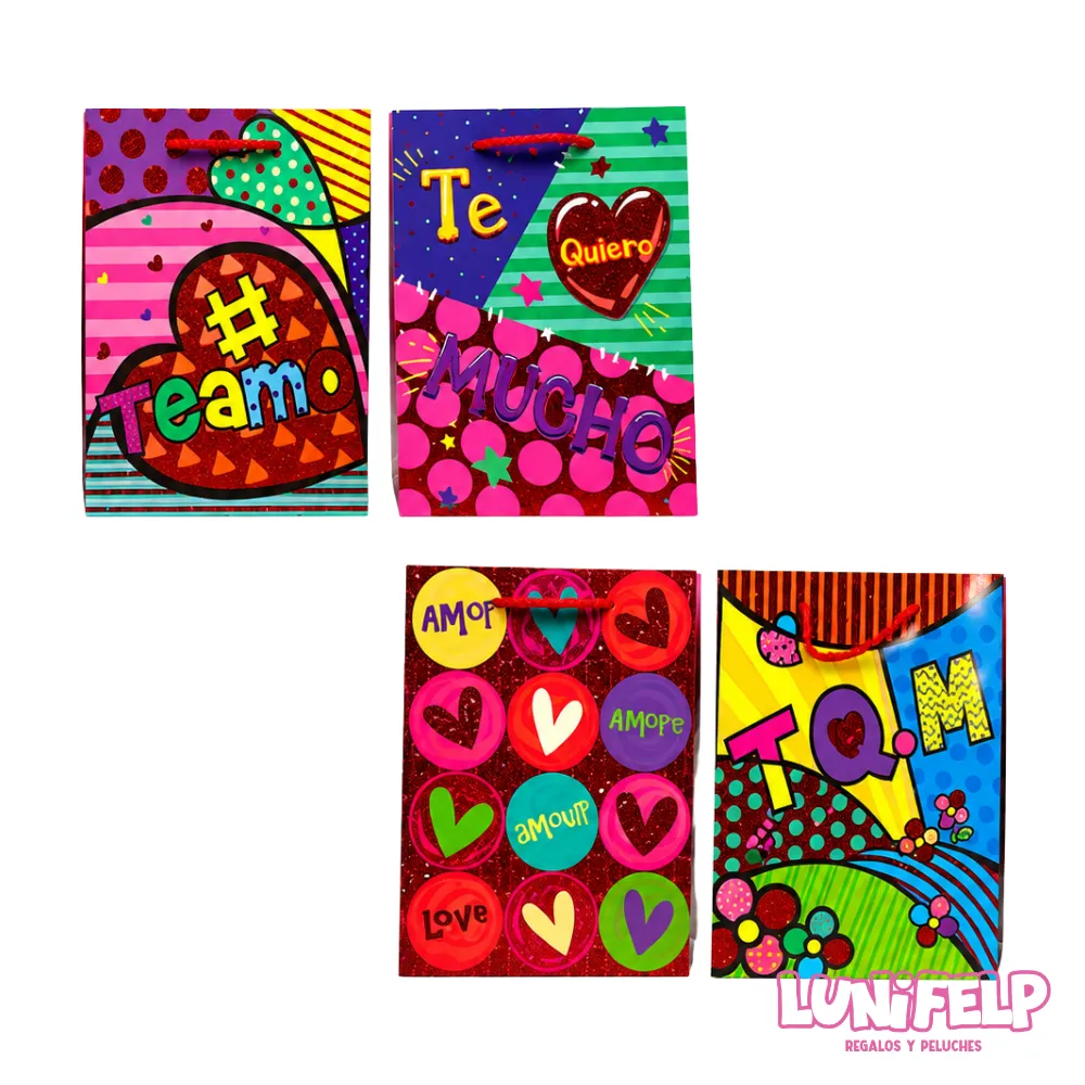 Bolsas de Regalo Románticas Grandes 30x40x12 cm Te Amo
