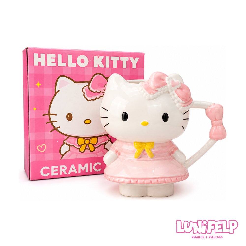 Pocillo Taza De Cerámica Hello Kitty Pink Coquette 3D
