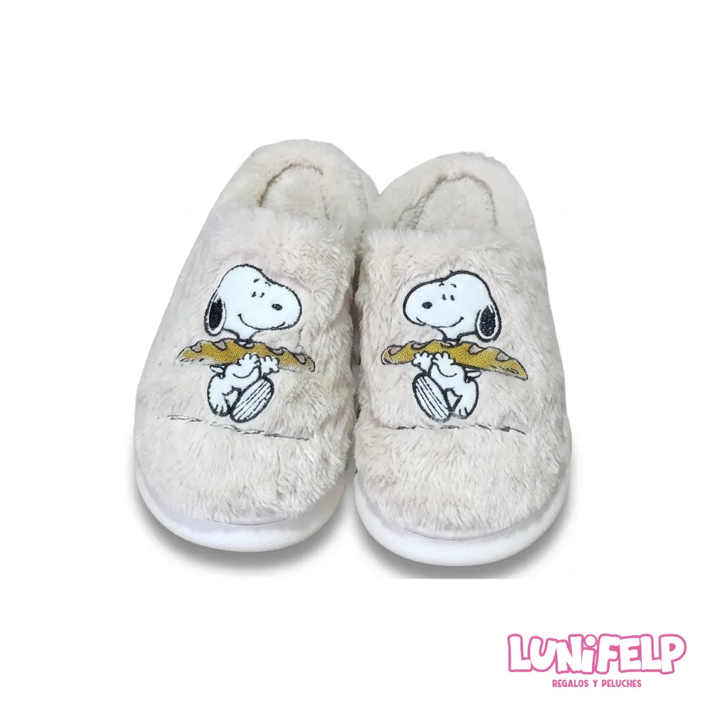 Pantuflas Snoopy Térmicas Peluche Tallas 34 Al 40