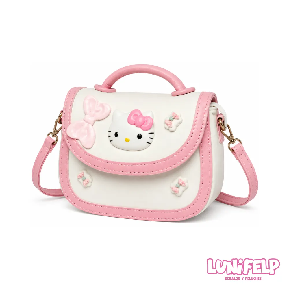 Bolso Bandolera Hello Kitty Kawaii Para Niñas con Correa Ajustable